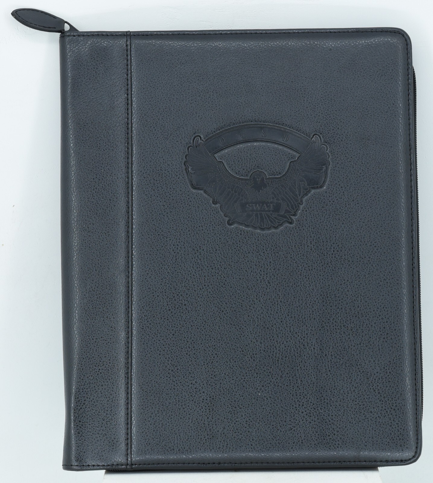 Strong Leather Company Padfolio Orange County SWAT Black Leather New