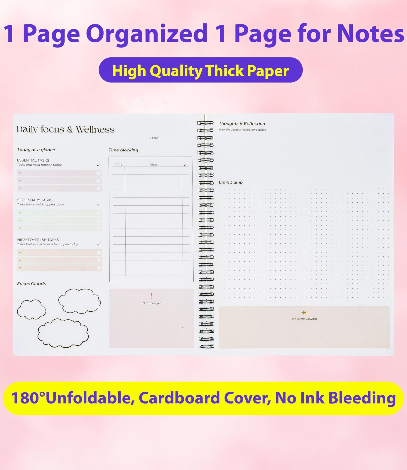Adhd Daily Planner 8.5”x11” Extra Large For Neurodivergent Adults – Notepad