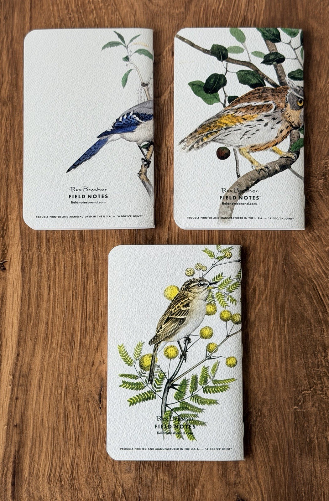 Field Notes Rex Brasher Bird Edition Set of 3 Memo Books Pocket Notebook