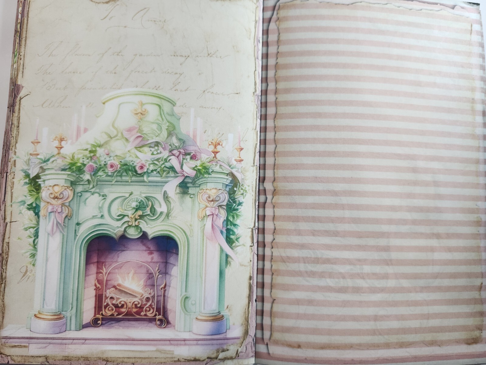 Junk Journal Booklet “PASTEL CHRISTMAS” Christmas Pink Holiday Ephemera, Cards+
