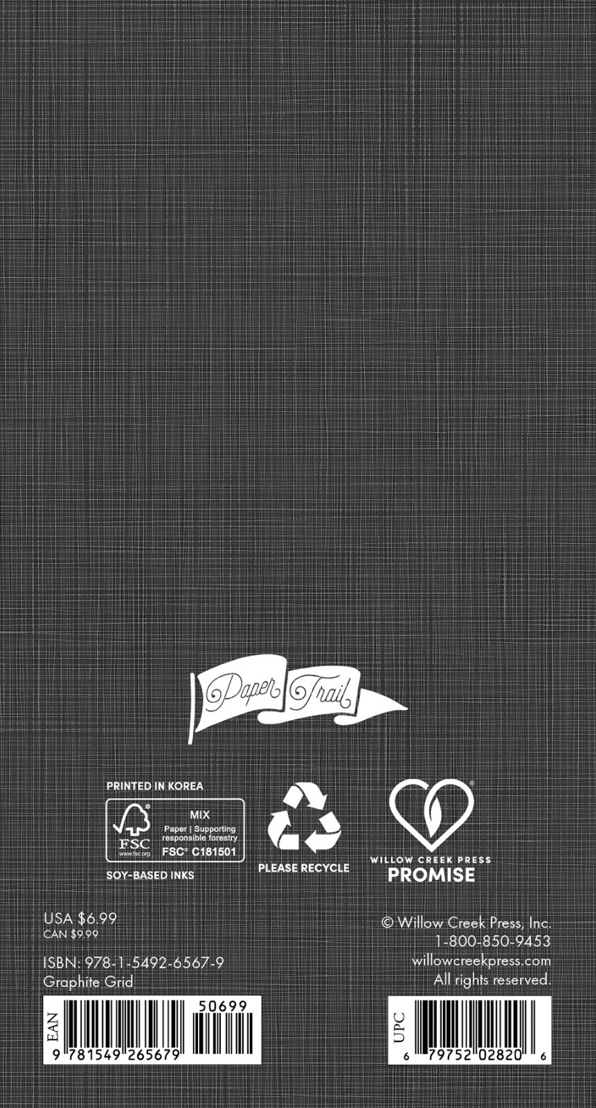 Graphite Grid 2-Year 2027-28 3.5″ x 6.5″ Monthly Pocket Planner