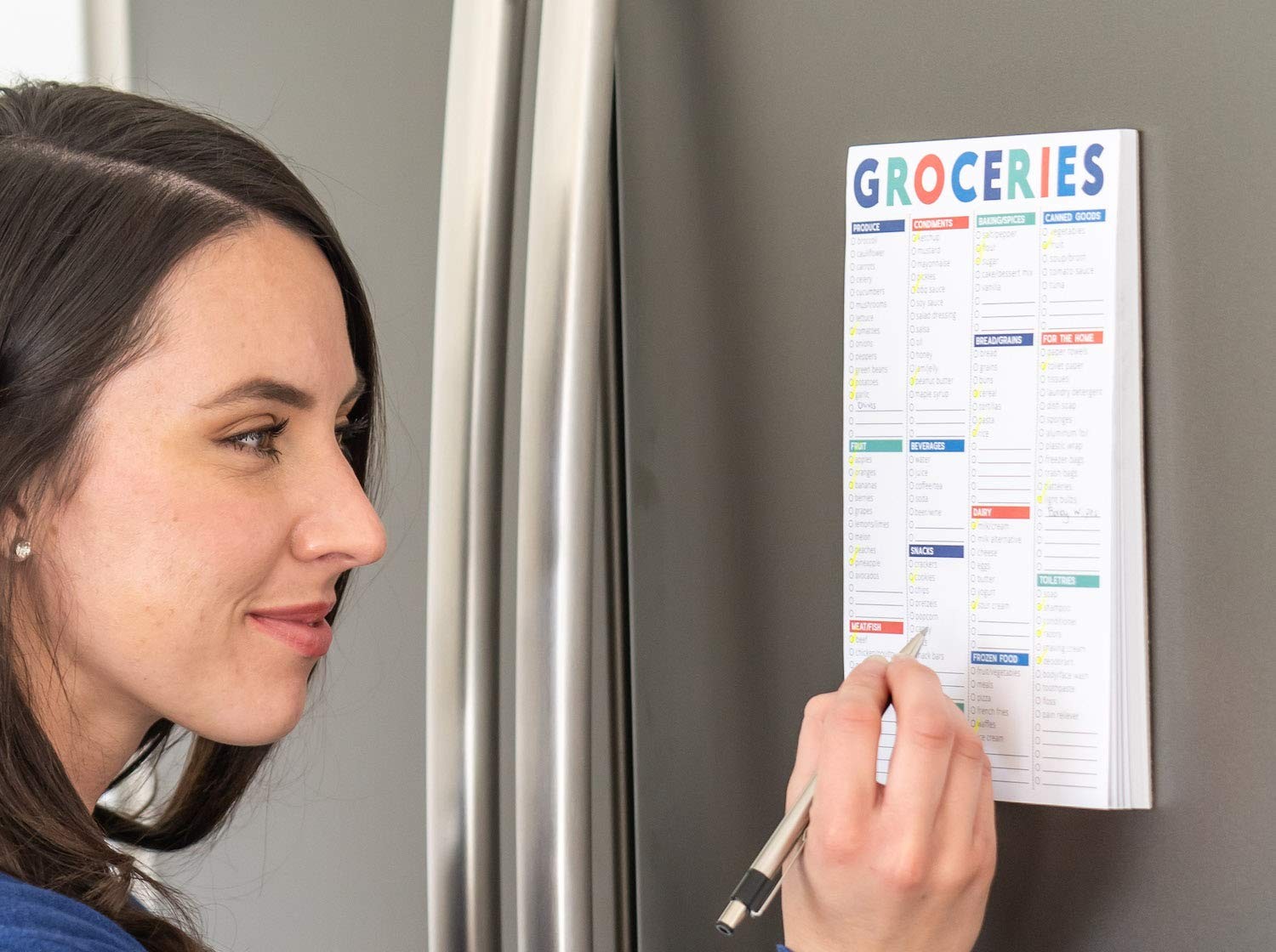 Sweetzer Orange FastCheck Grocery List Magnet Pad for Fridge. 6×9” Magnetic …