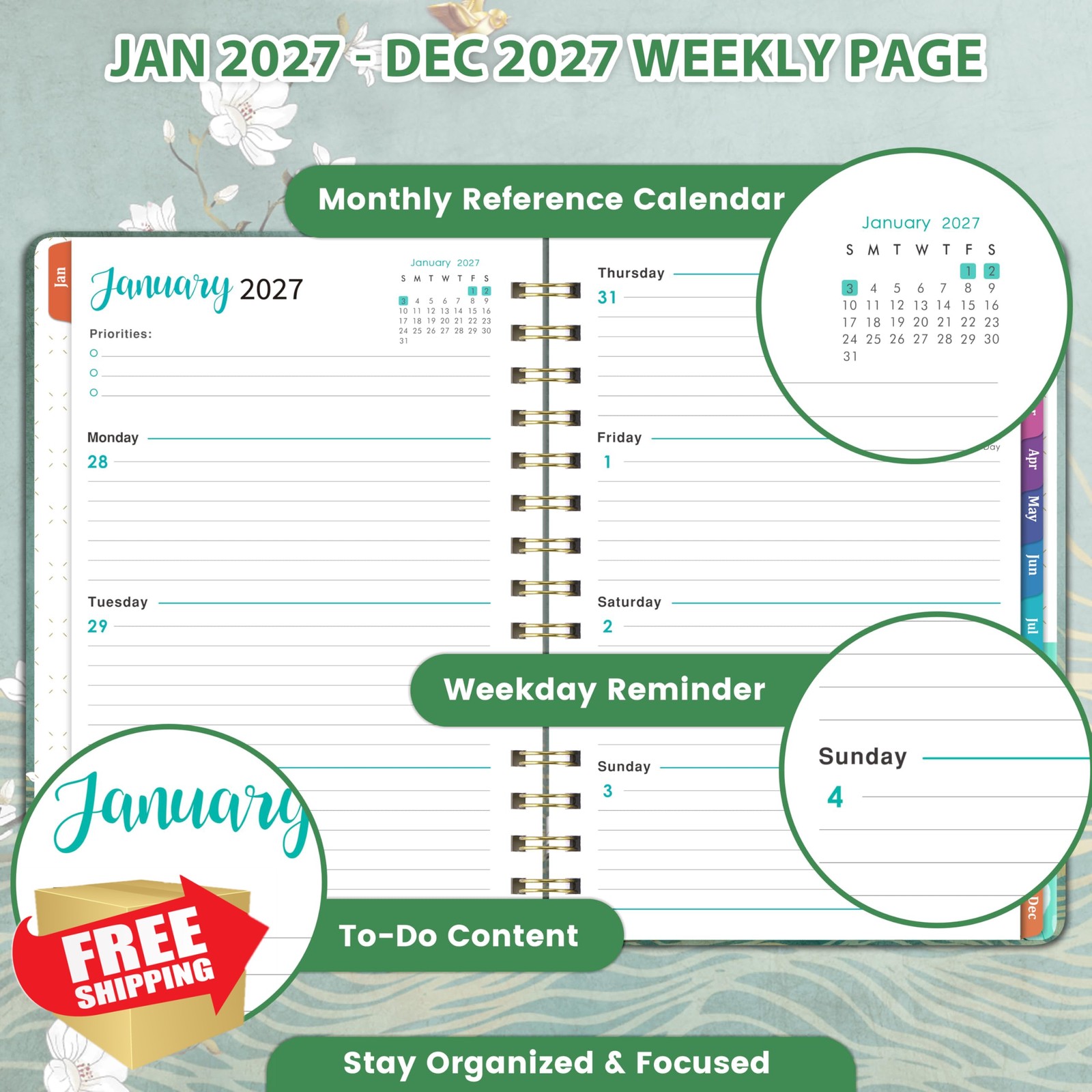 Shoparr 2027 Planner Green 6.4″x8.5″