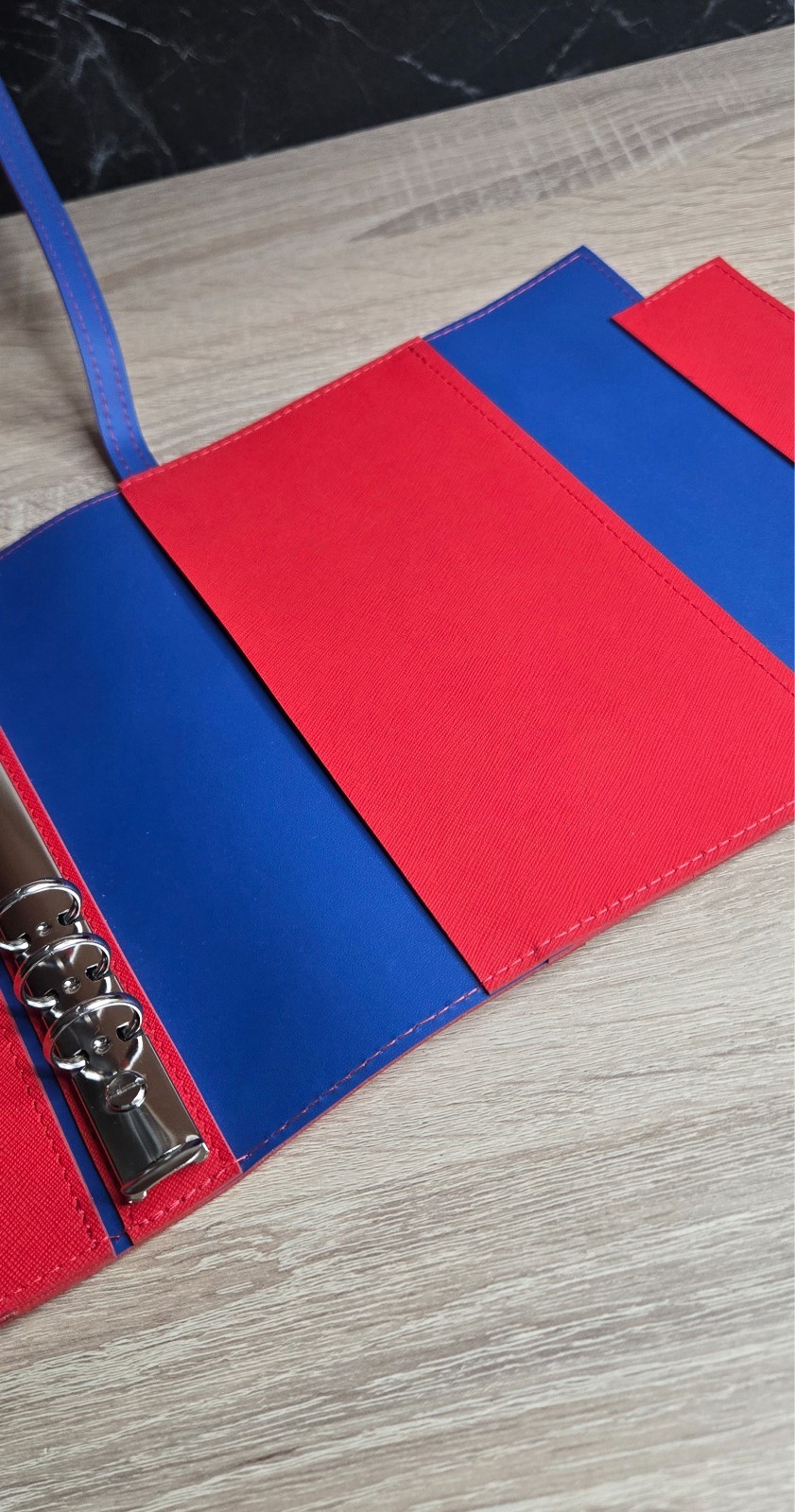 Orange red blue Leather Cover planner A5 – Oops Shop just cover with binder