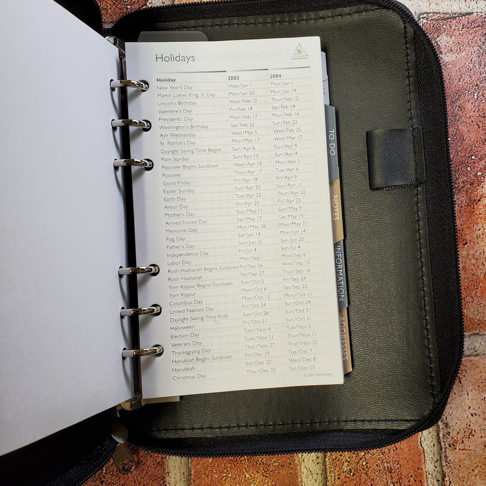 Vintage Ultimate Organizer Black, PlanAhead 6 Rings, Unused w/tags