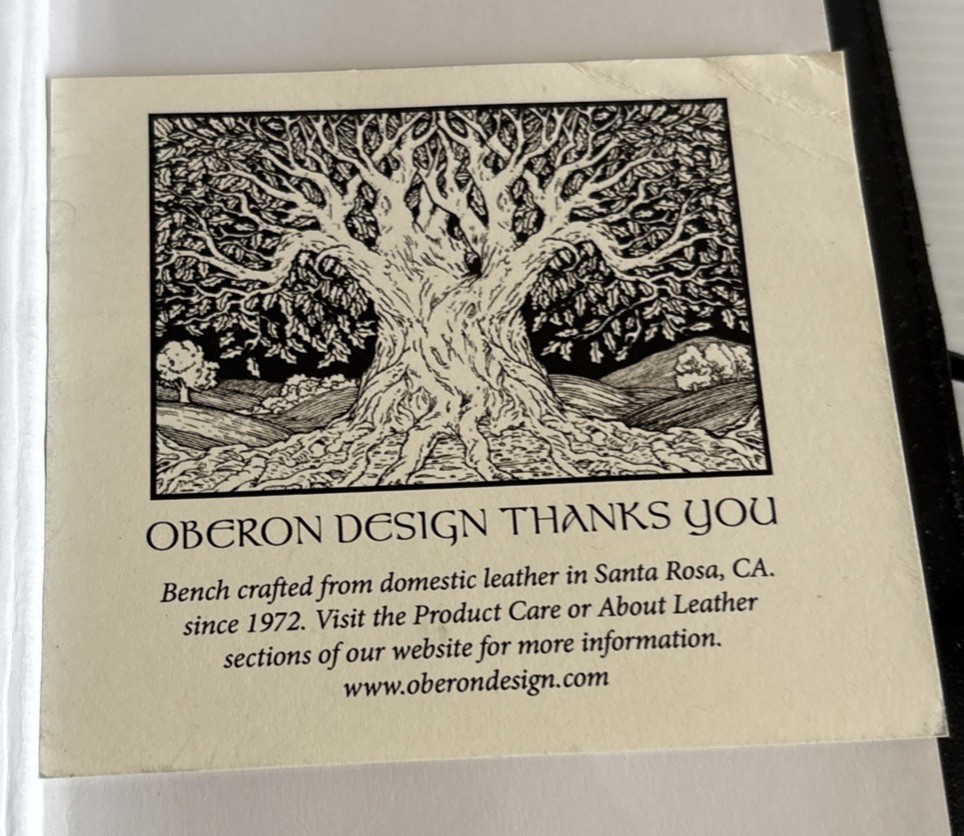 Oberon Design Purple Paisley Embossed Leather Journal Cover 5×7 w/Journal NEW