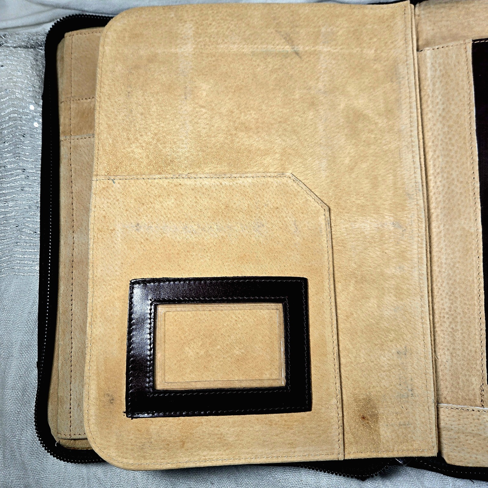 VTG Burgundy Genuine Top Grain Leather Portfolio Organizer Binder 14×10.5″ YKK Z