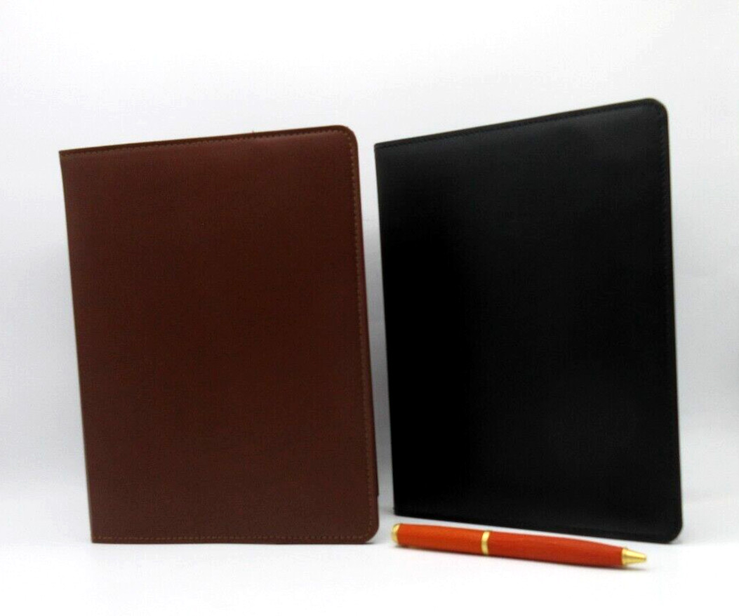 Jos. A. Bank Notebook 9″ Leather Cover Refillable Spiral 144 Lined Pages Black