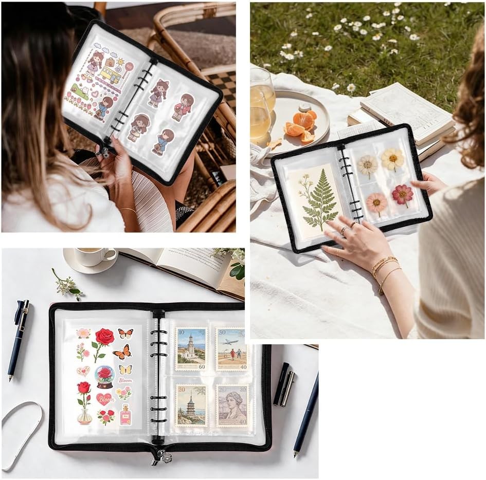 Sticker Binder Album A5 Zipper Pocket Storage