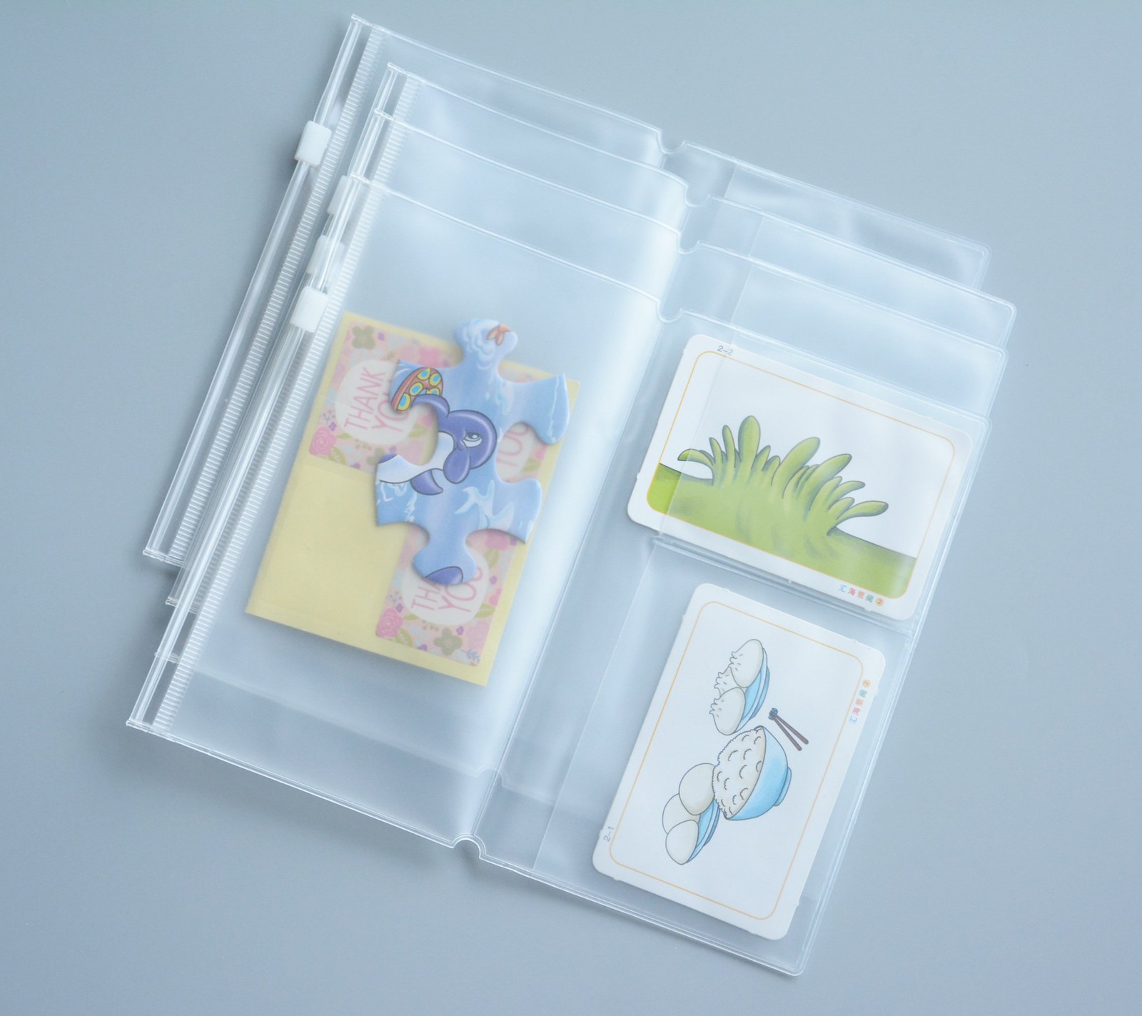 Set of 4 Zipper Pocket Refill Pack Plastic Clear Inserts Pouch for Notebook, …