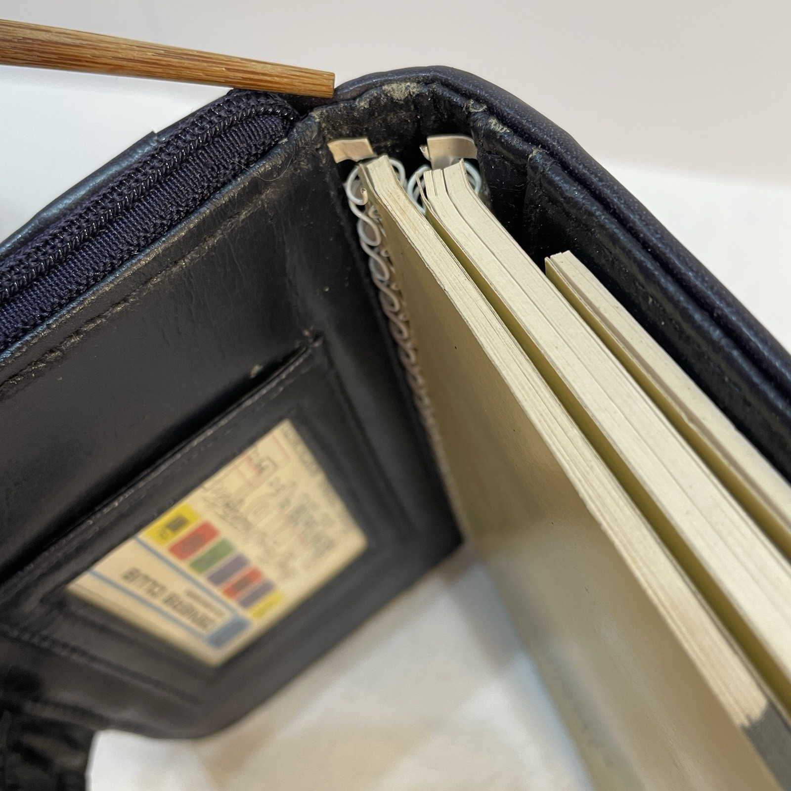 Vintage 80’s-90’s Women’s Organizer Planner Wallet Snap Tab Zip Navy Blue