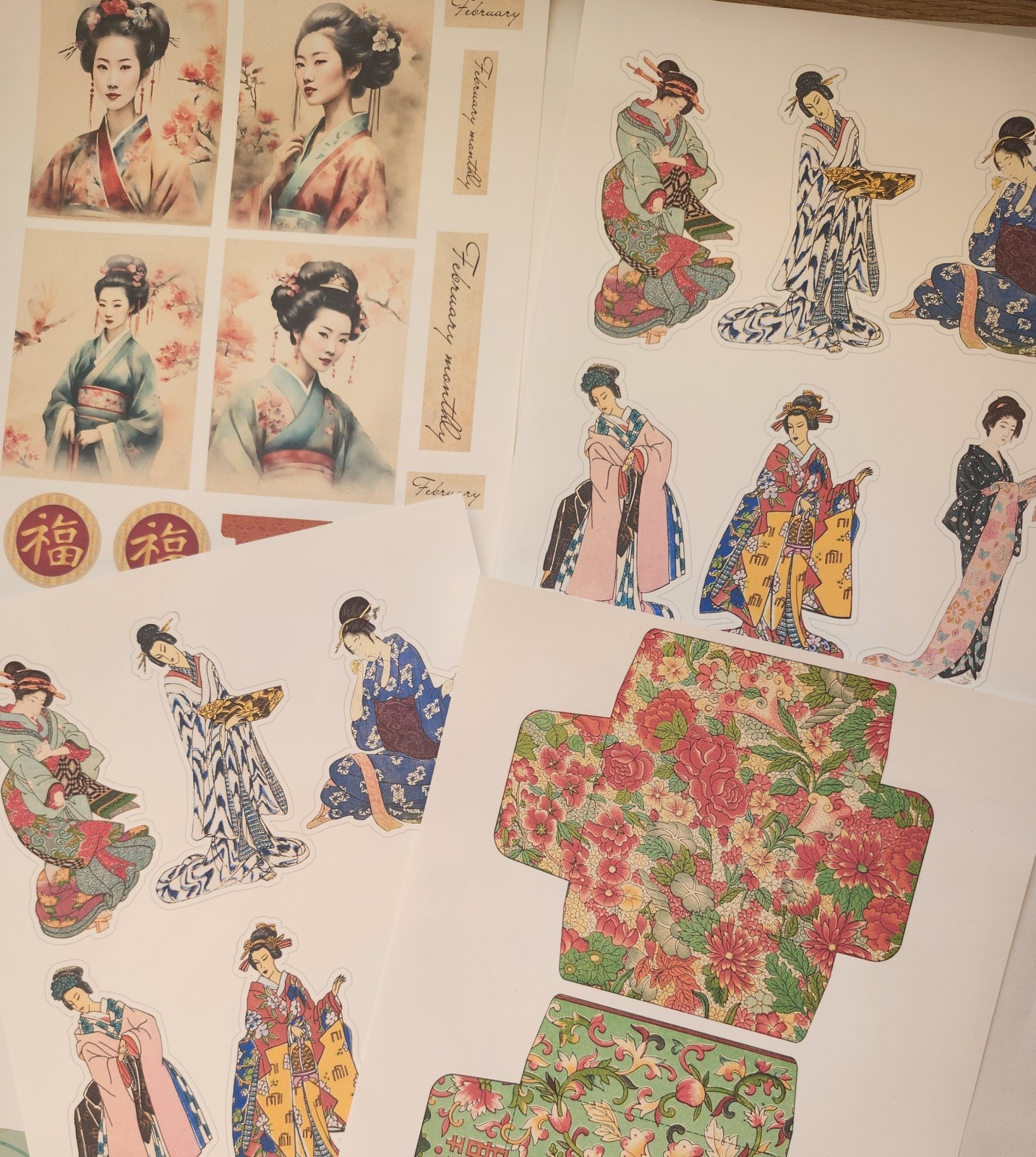 “ASIAN SPLENDOR” Oriental Japanese Style Junk Journal Vibrant Images 40pg 6″x9″