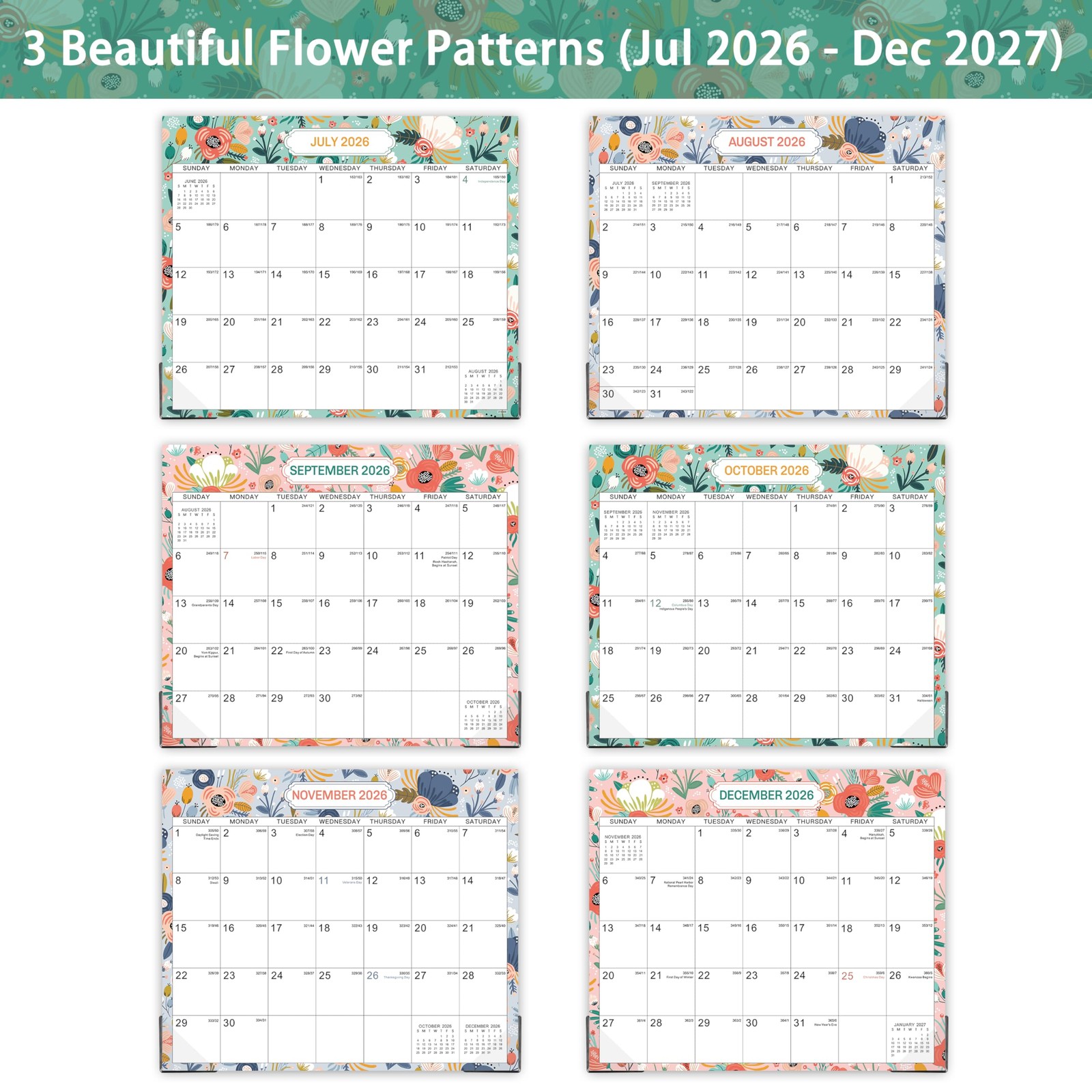 2026-2027 Magnetic Calendar – for Middle, Colorful