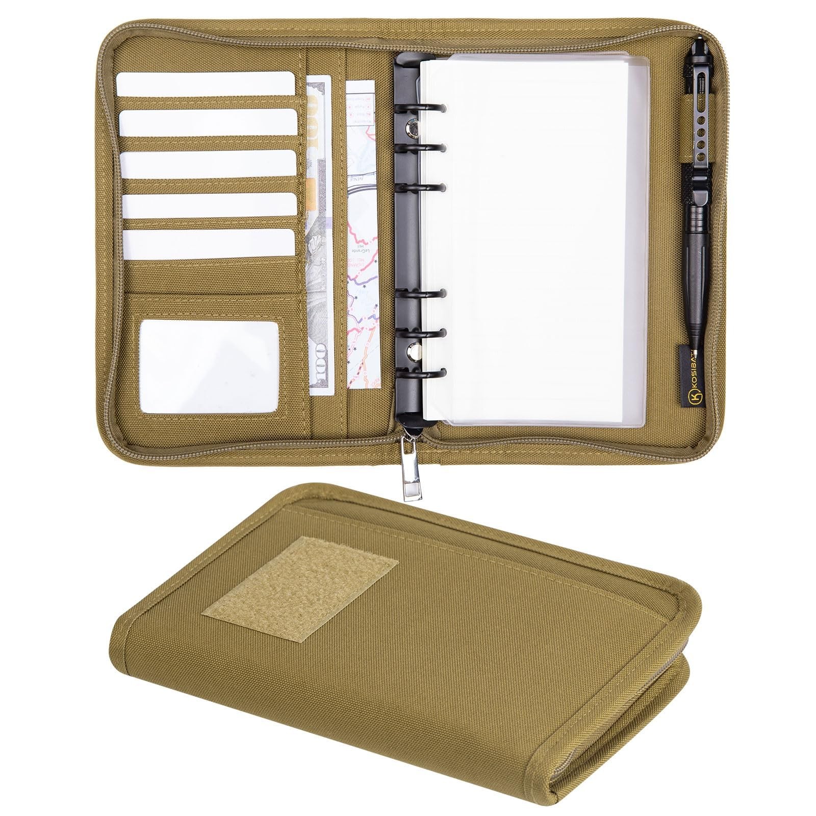 Tactical Notebook Padfolio Ring Binders with 45 Sheets,Army Military Notebook…