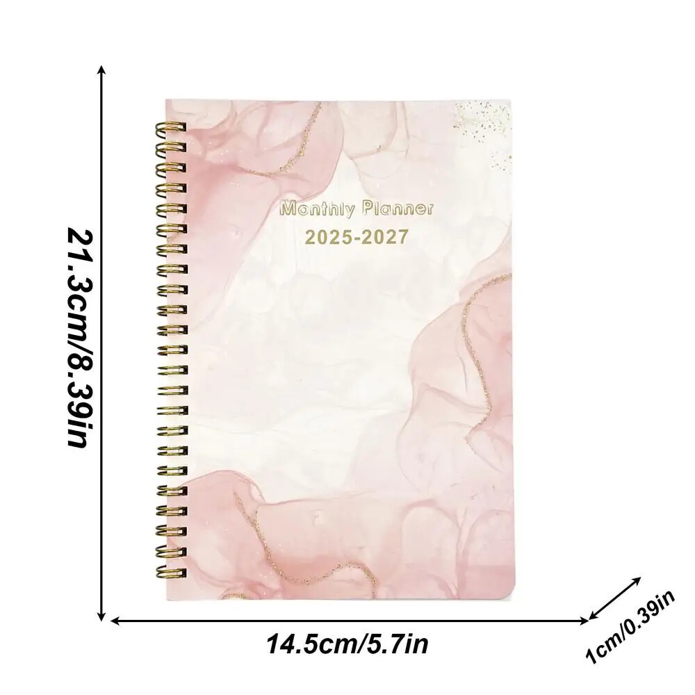 Yearly Planner 2025-2027 3 Year Monthly Planner Calendar Planner Daily Notebook