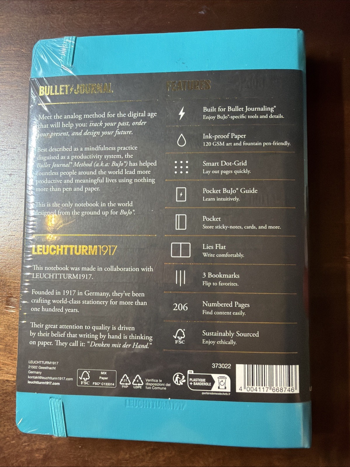 A5 Blue Bullet Journal Notebook Edition 2 with Pocket Guide and Stickers