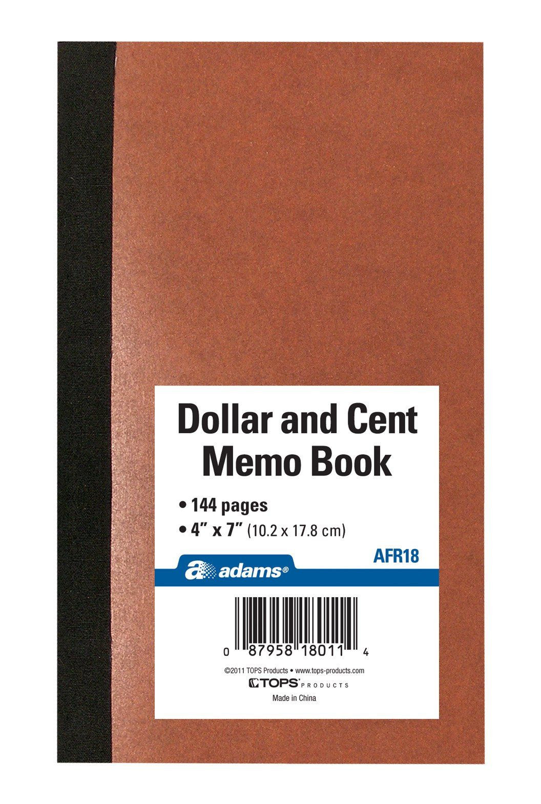 Adams Dollar and Cent Memo Book, 7 x 4 Inches, 144 Pages (AFR18) Brown