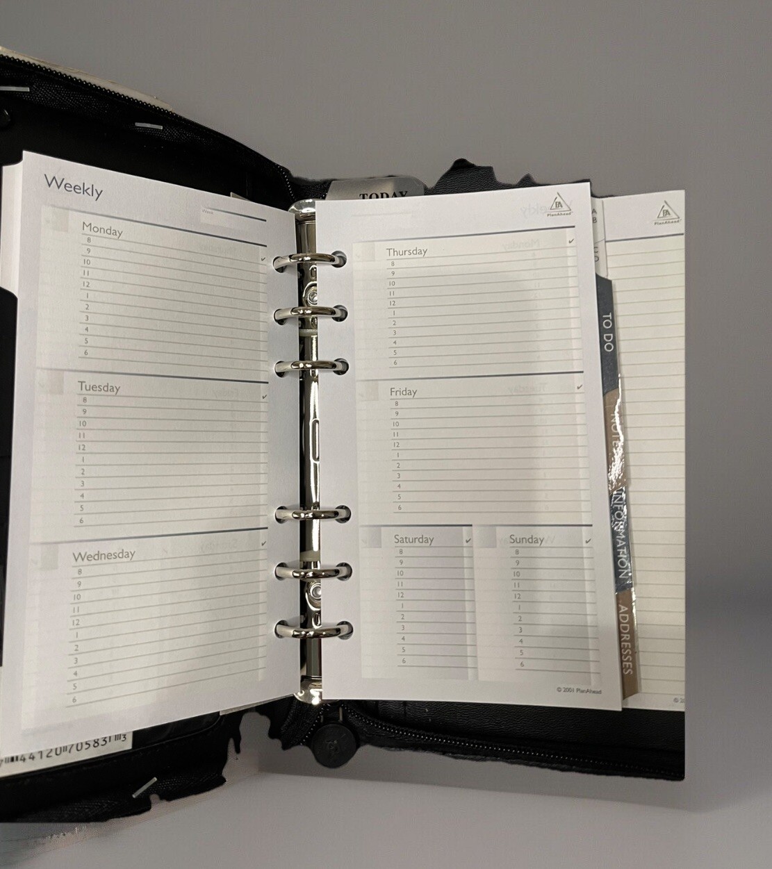 Plan Ahead 6 Ring Small Fleetwood Organizer Non Dated Weekly/Monthly 6×9 Zipped