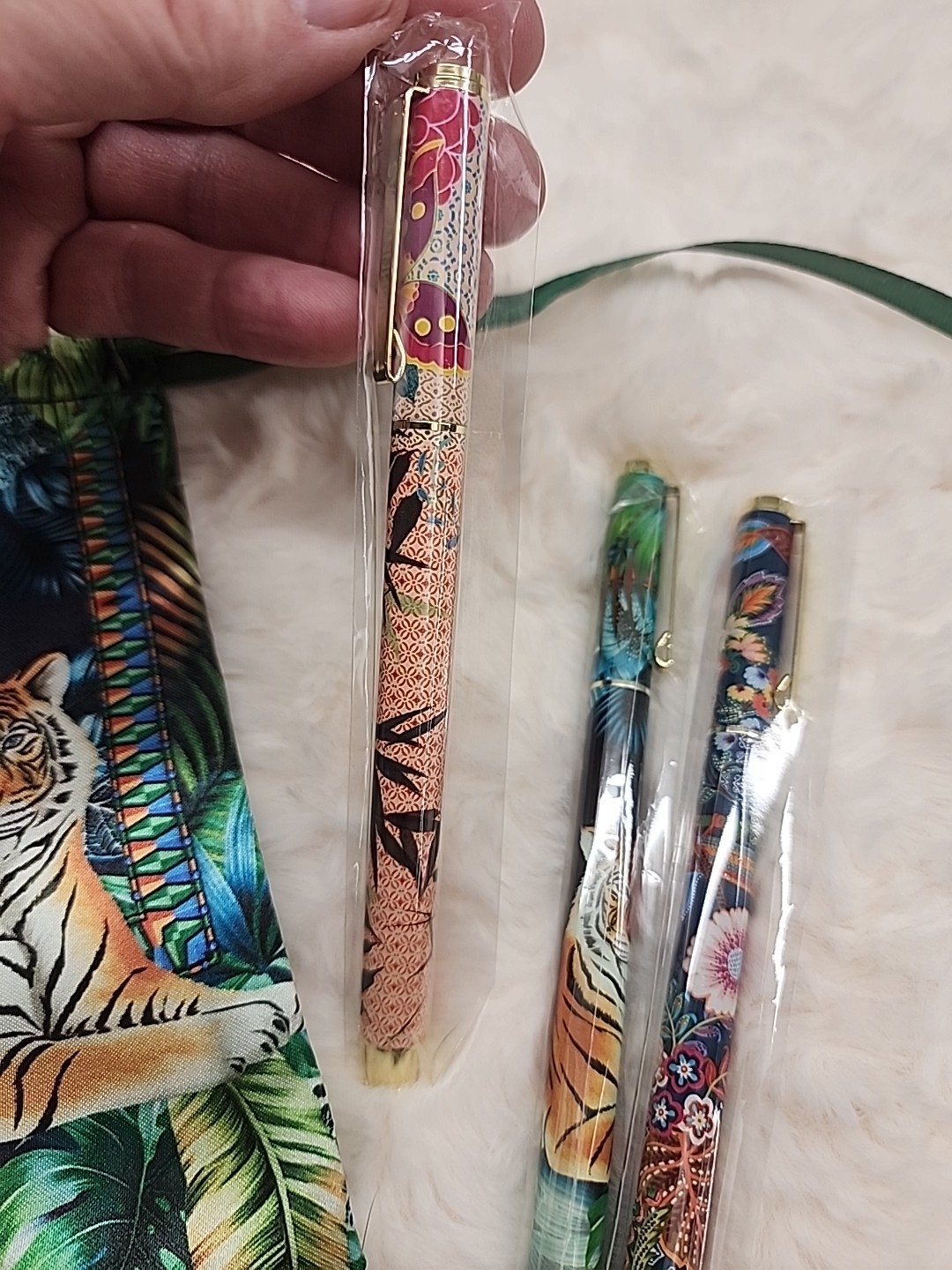 Authentic Johnny Was 3 Piece Pen Set Tigres New with Tags Never Used