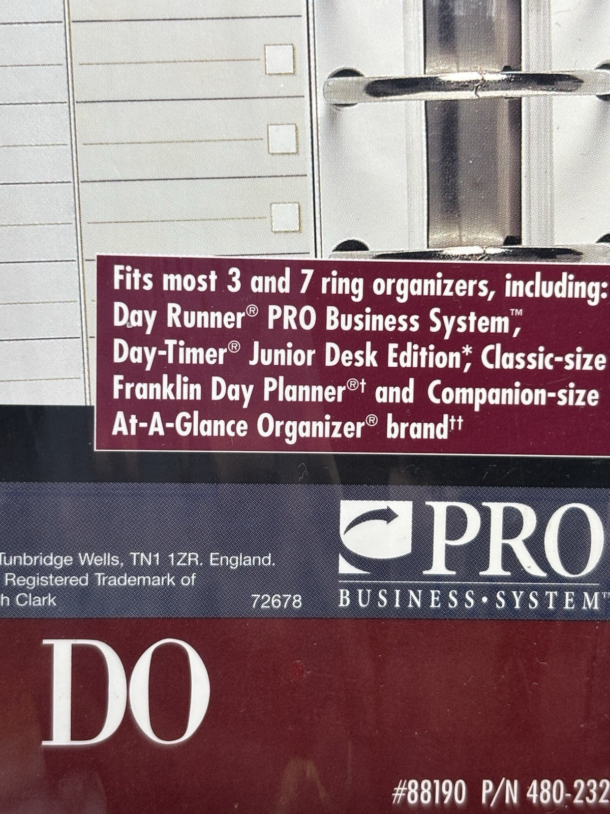 DAY RUNNER PRO Things To Do Pages #88190 NOS Pack 30 Sheets Sealed 7 Holes 1996