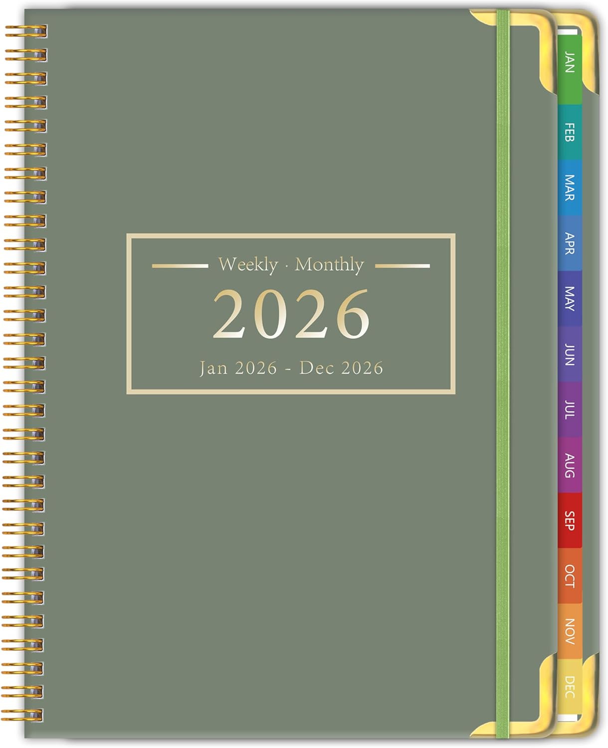 Planner -2026, Hardcover Weekly & Monthly Calendar Planner, January 2026 – Decem