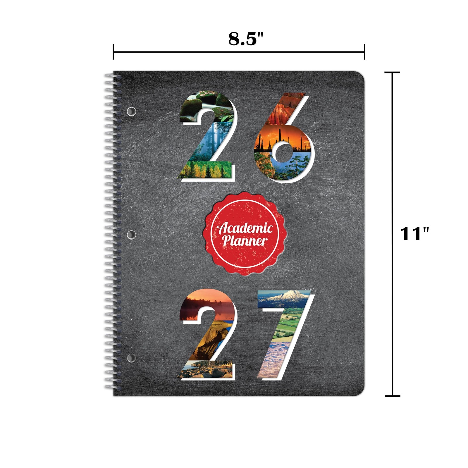 Daily Student Planner 2026-2027 Middle & High Large (8.5″ by 11″), Grey