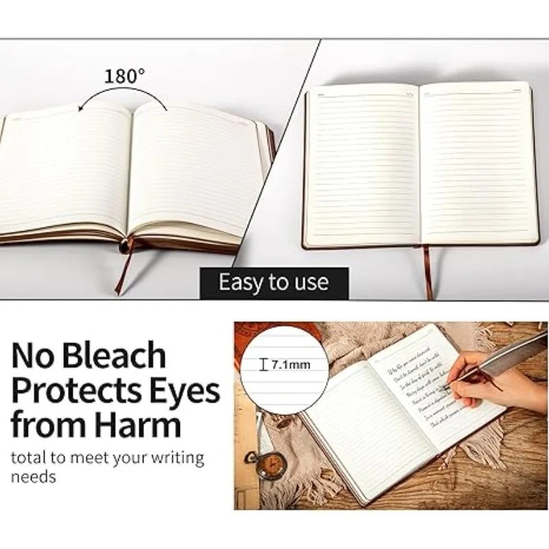 Vintage PU Leather Notebook Journal Diary Pocket Notepad 280 Pages A6 Size