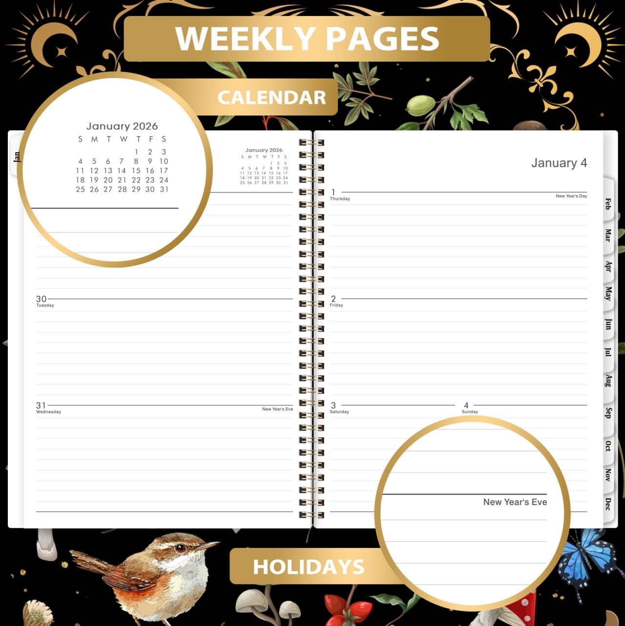 2026 Planner – Planner 2026, 9″ x 11″, Jan 2026 – Dec 2026, 2026 Weekly Month…