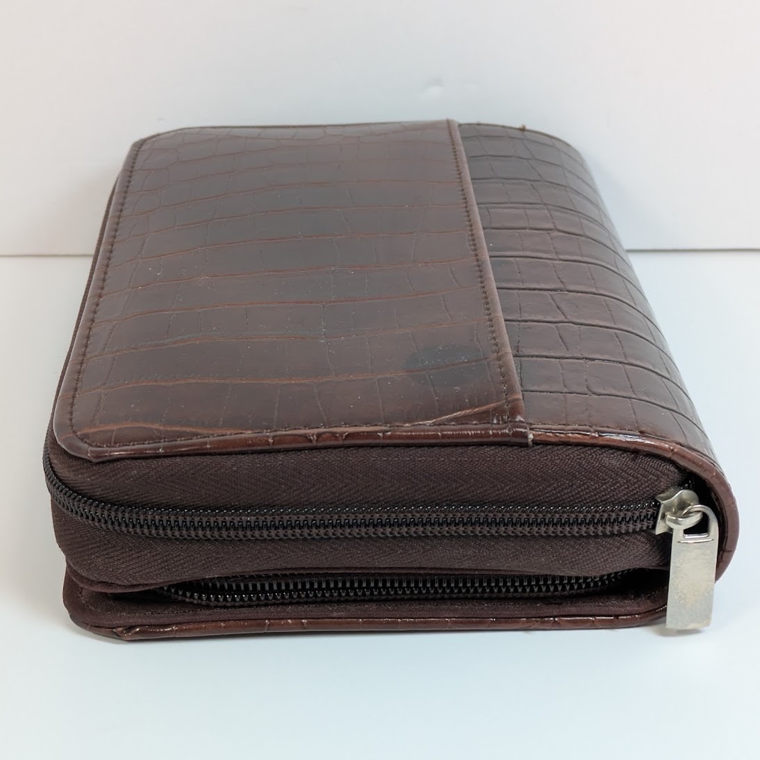 Mundi Mundex Planner Faux Croc Brown Double Zip Agenda Calculator Undated Sheets
