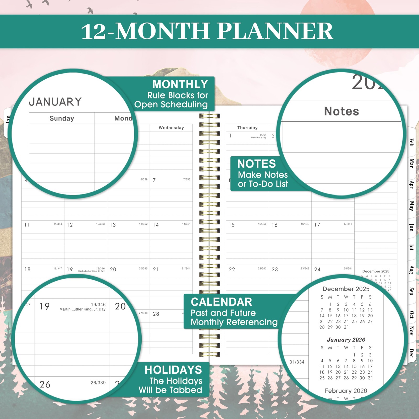 2026 Planner – Planner 2026 Weekly and Monthly, January – December, 8 x 10