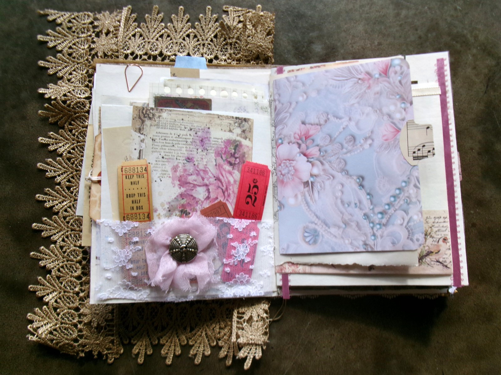 TRUE VTG JUNK JOURNAL WRITING JOURNAL JOURNAL “HEADS UP” POCKETS TUCKS
