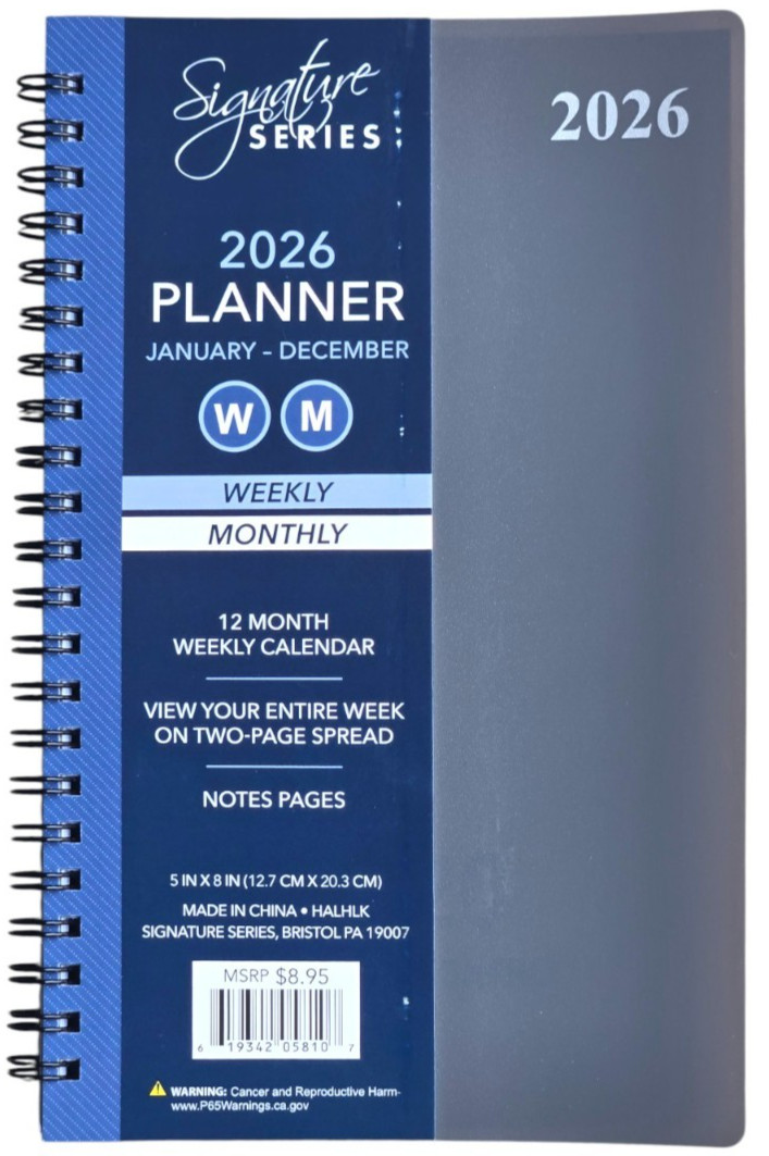 2026 Weekly/Monthly Planner, organizer, Appointment book, 5″ x 8″ Select color