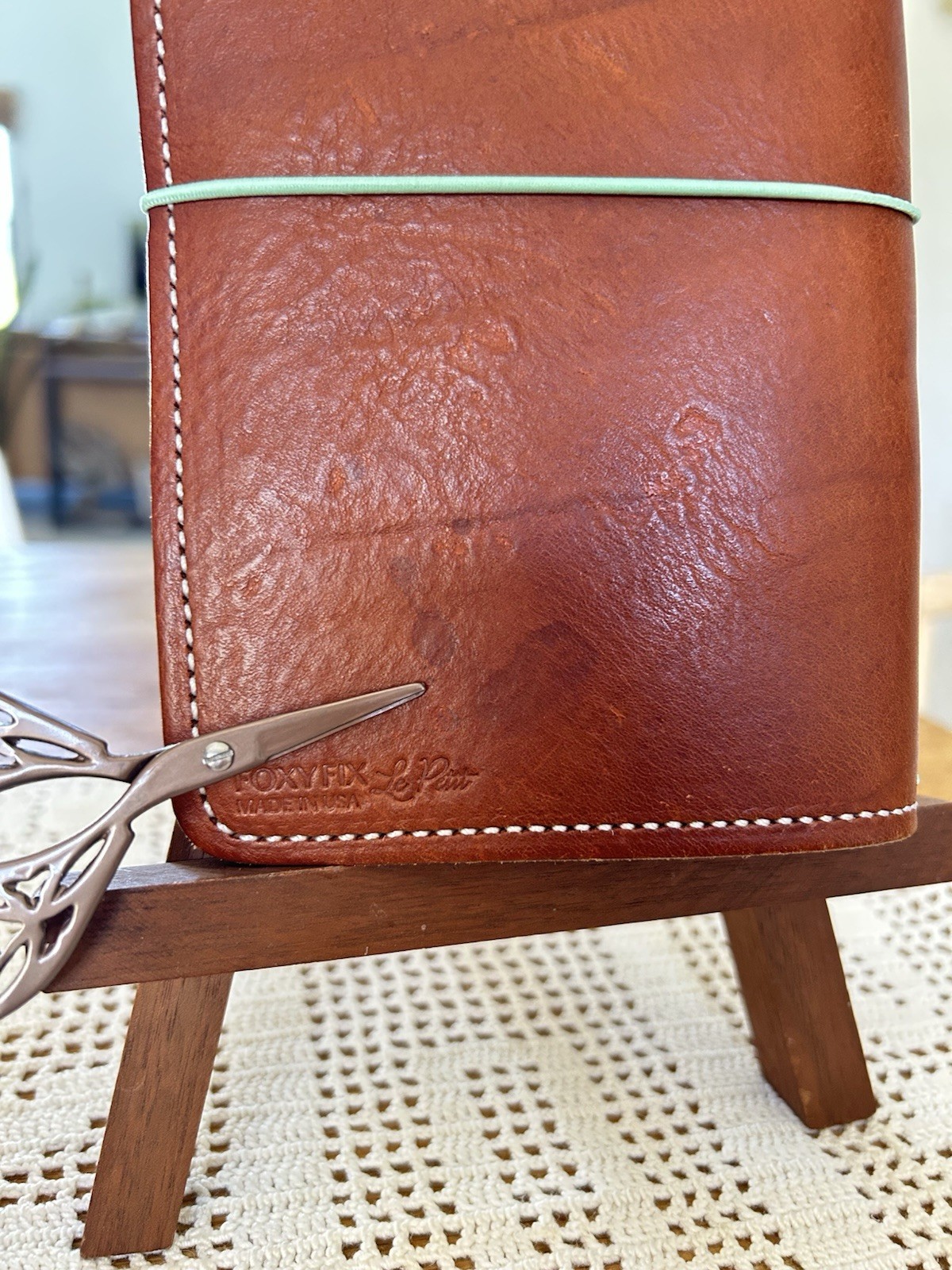 Foxy Fix Personal Size Leather Travelers Notebook /Journal Cover Cognac