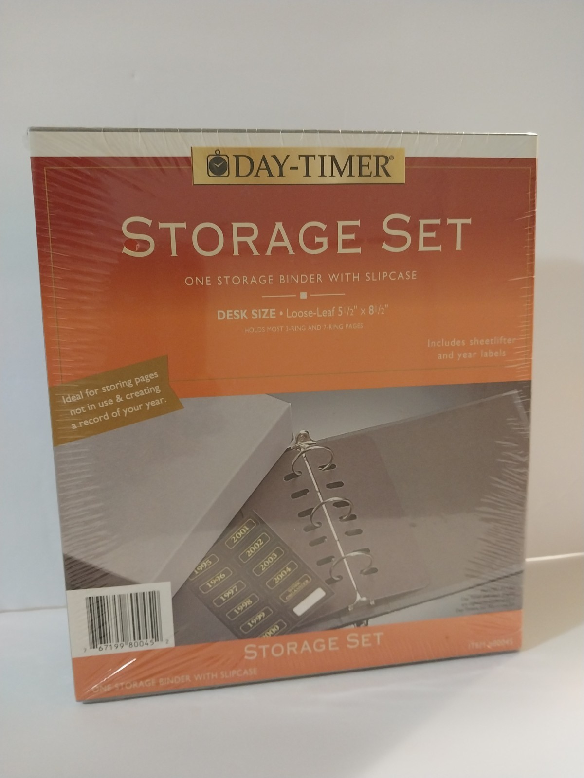 Day Timer Storage Set Binder Slipcase Sheetlifter & Year Labels Sealed