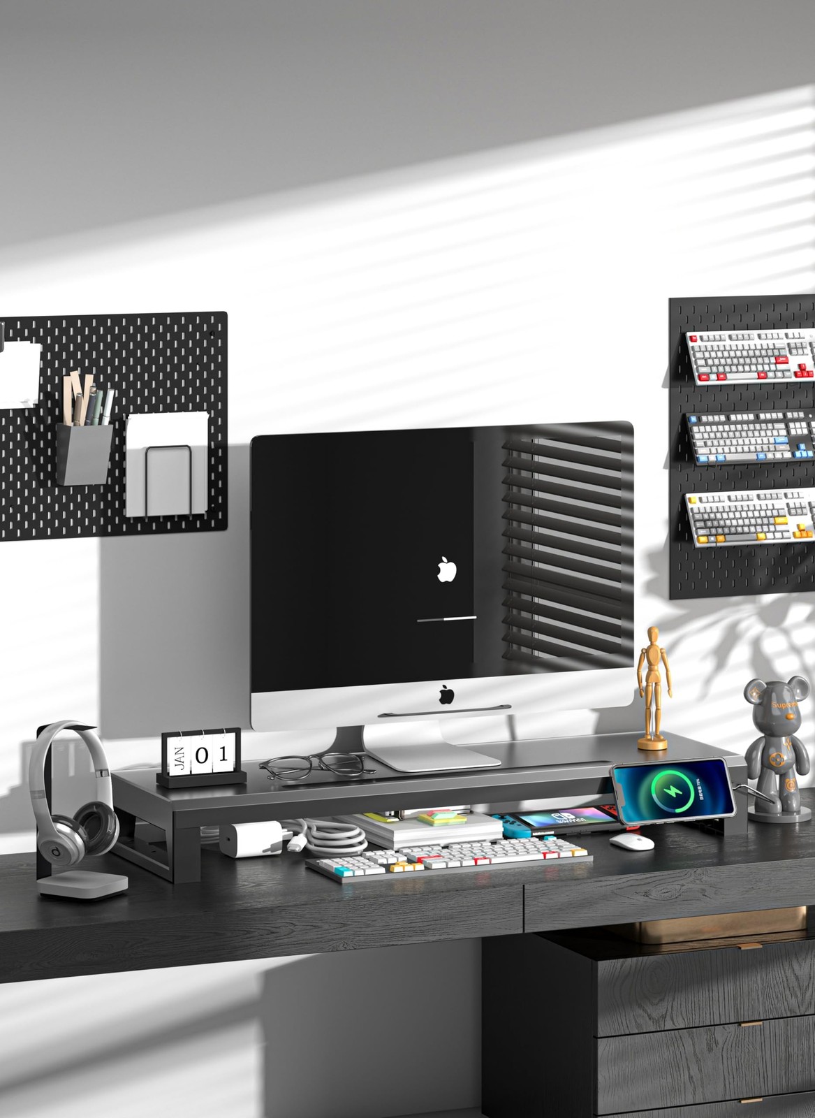 Computer monitor stand Laptop Desk Shelf & Monitor Riser ，27.55 inches,22