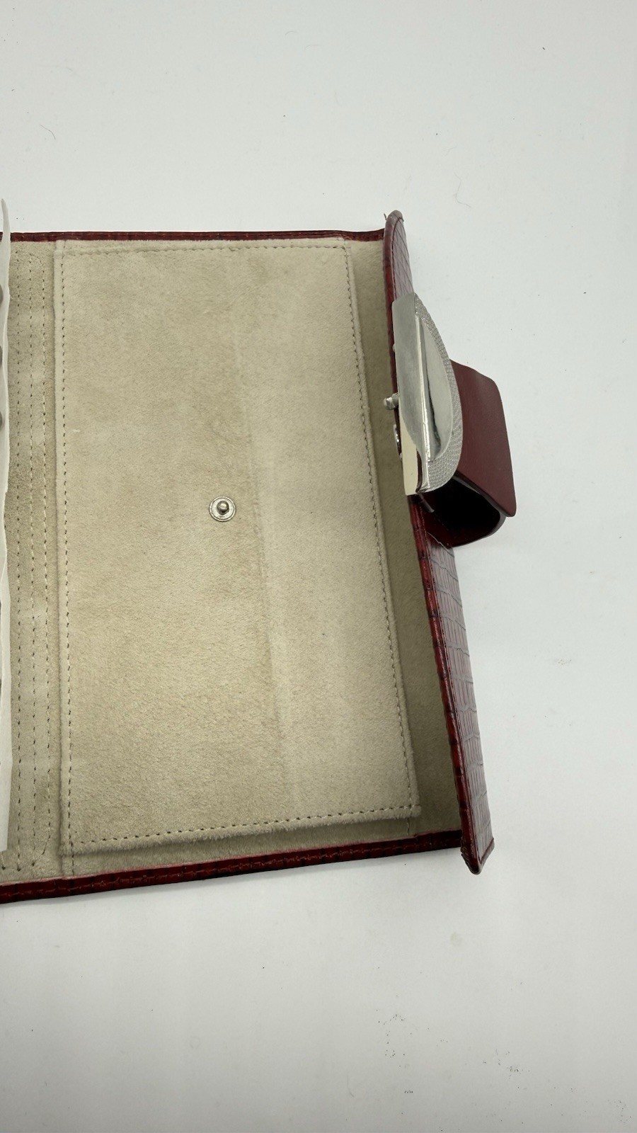 Filofax Ruby red Deco Personal size planner Organizer Italian Leather Croc. Embo