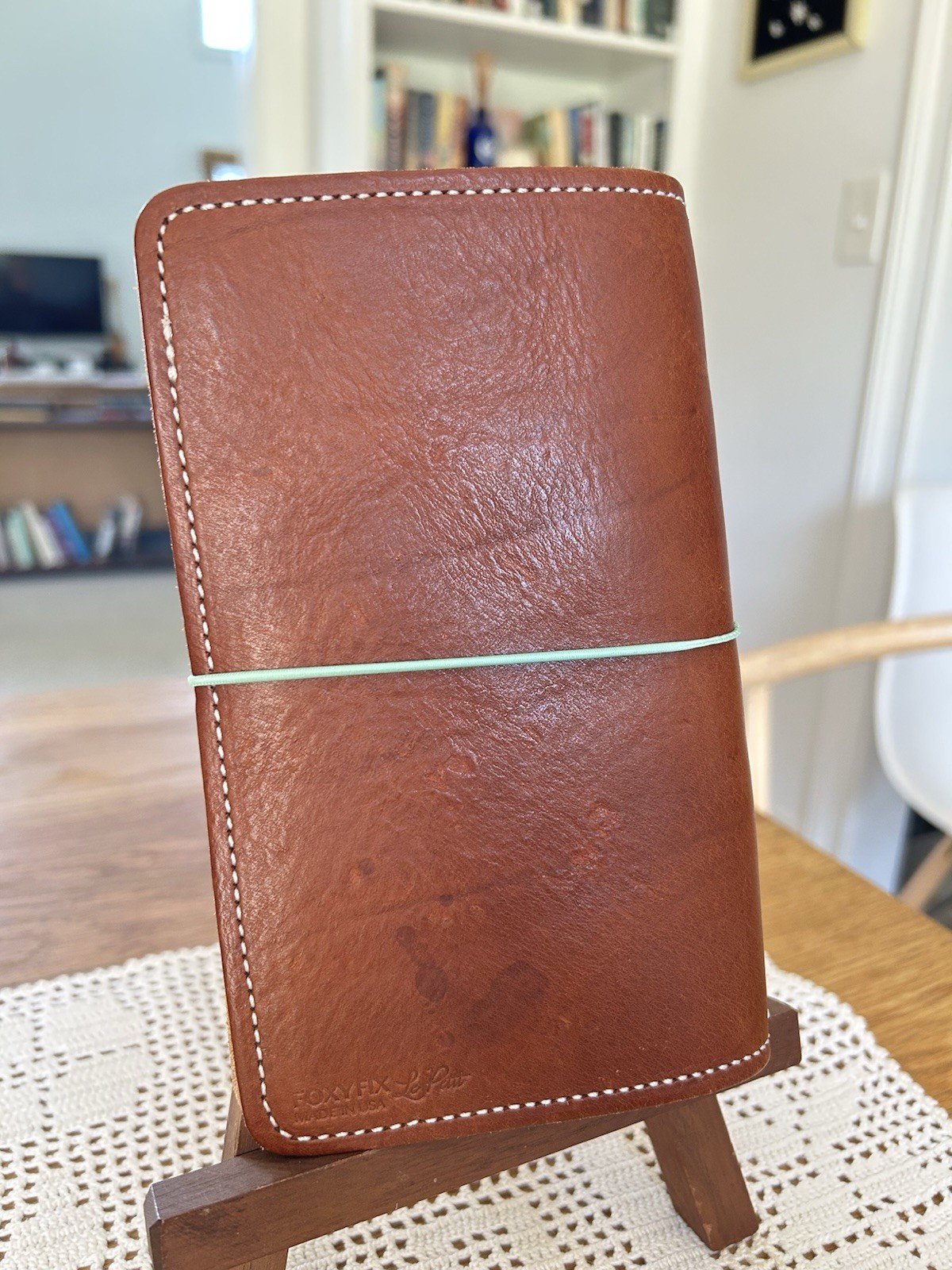 Foxy Fix Personal Size Leather Travelers Notebook /Journal Cover Cognac