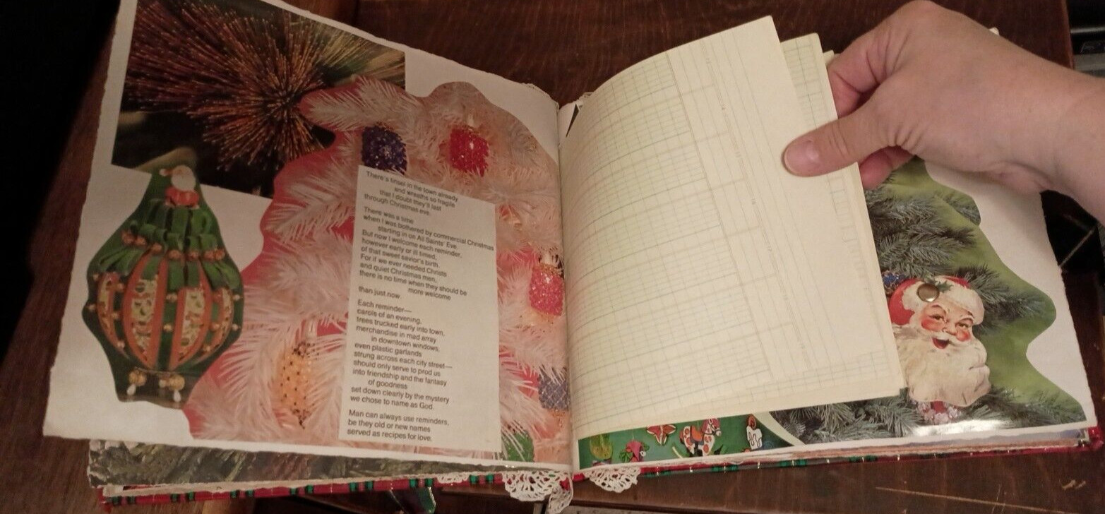 Handmade Christmas Junk Journal True Vintage Ephemera10″ x 8.5″ Photo Art