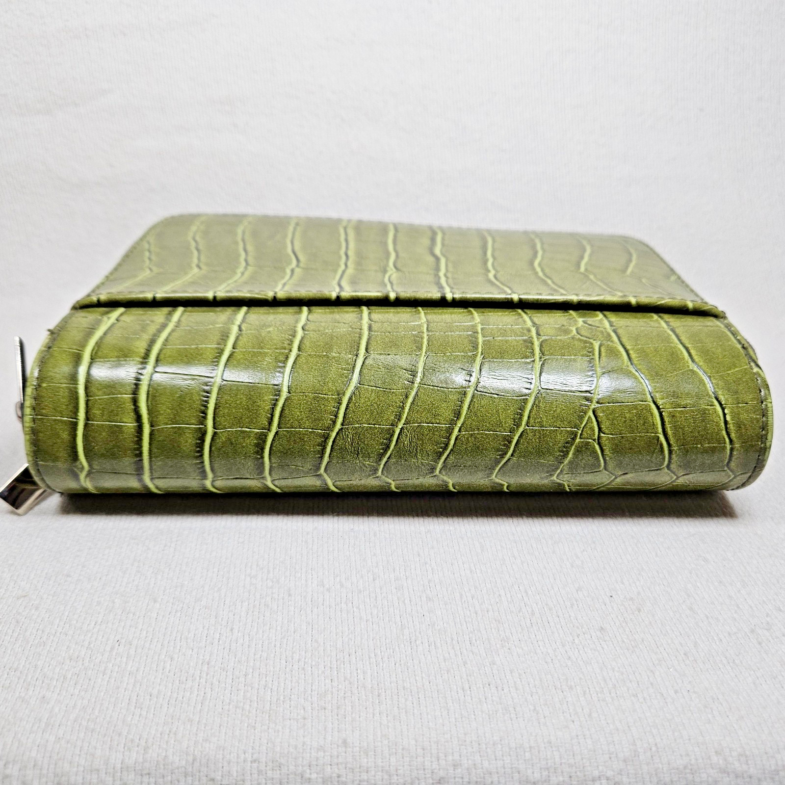 Mundi Mundex Day Planner Organizer Faux Croc Green Double Zip Agenda Unused