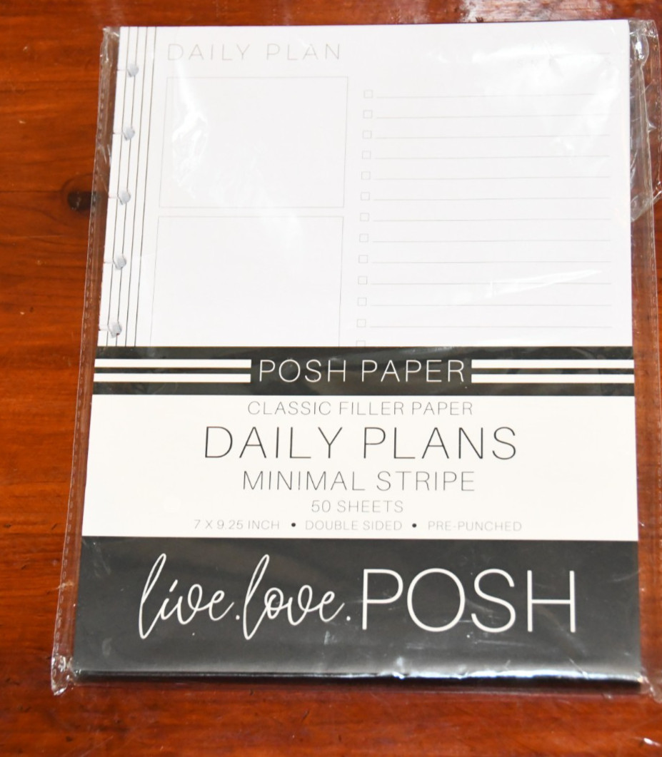 Live Love Posh Classic Filler Paper Daily Plans Sheets 50 pages
