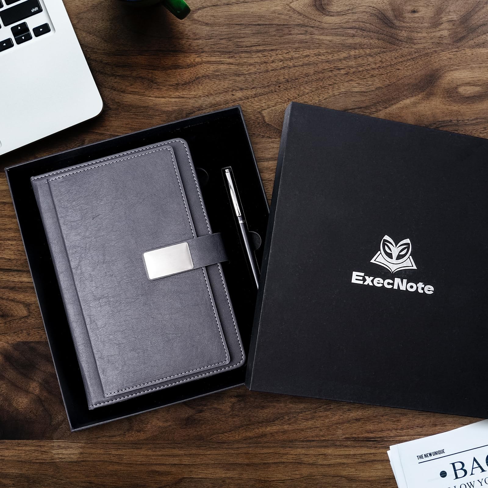 Executive Lined Journal Notebook, 256 Pages, College Ruled, A5 Hard Cover Lea…