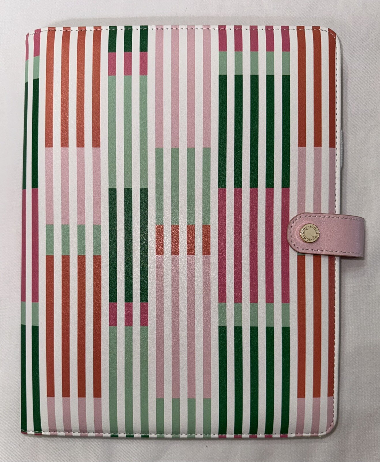 So Darling Folio Padfolio Pink, Coral, & Teal Stripes NEW