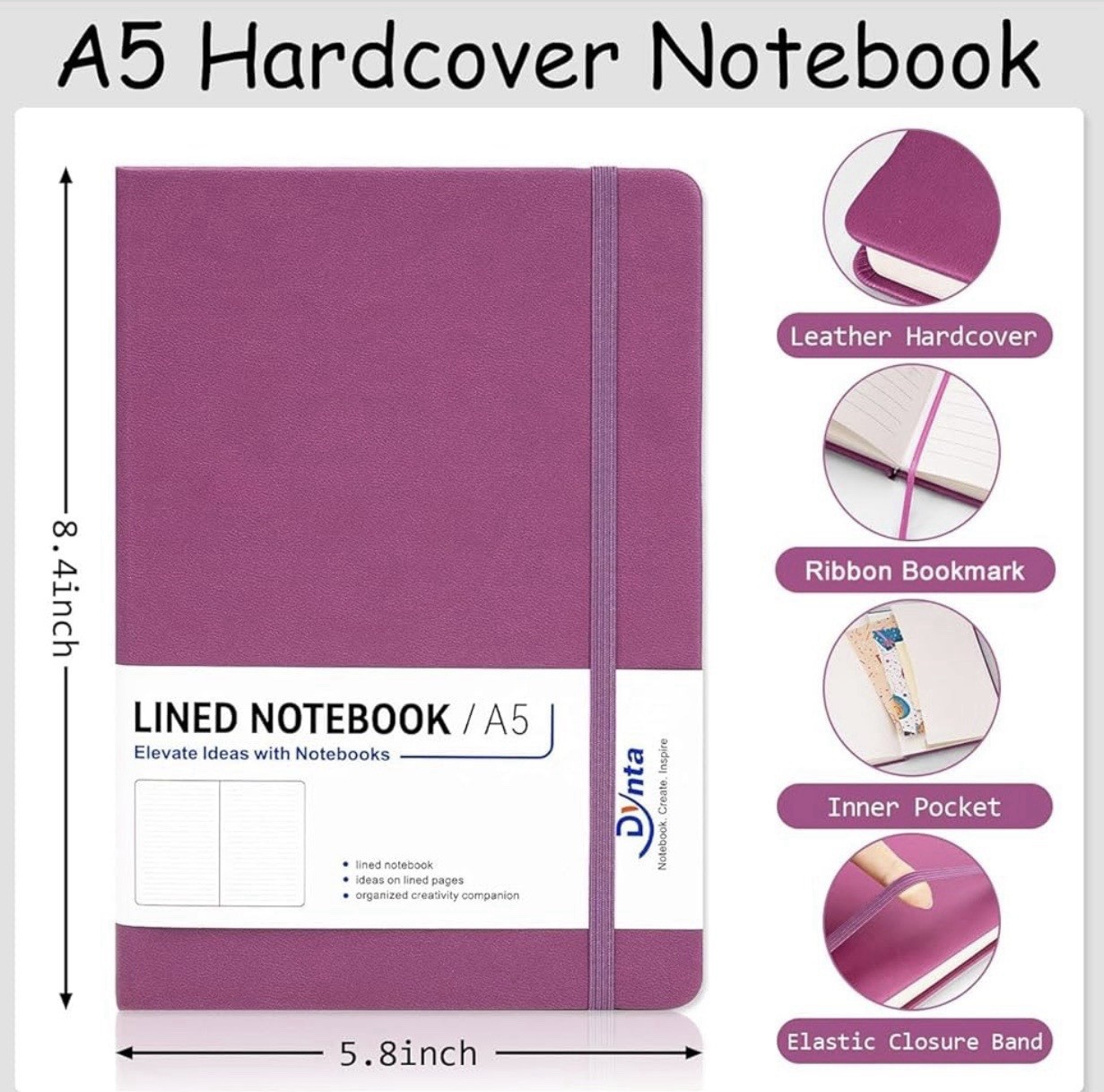 A lined notebook for work, writing, and taking notes, 200 pages.