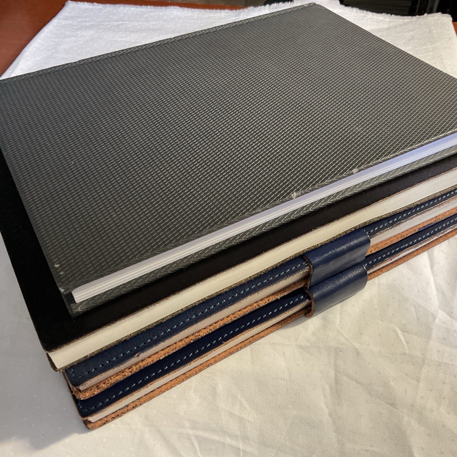 Leather Journal Notebooks Lined Lot of 4 PRATESI FLORENCE TEMPO ECCOLO ITALY NOS