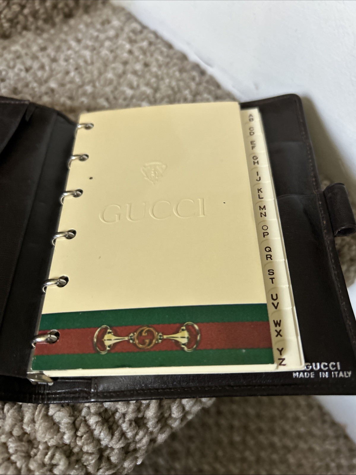 Vintage 1974 Gucci Brown Leather Mini Agenda/Wallet Made In Italy /No Pen