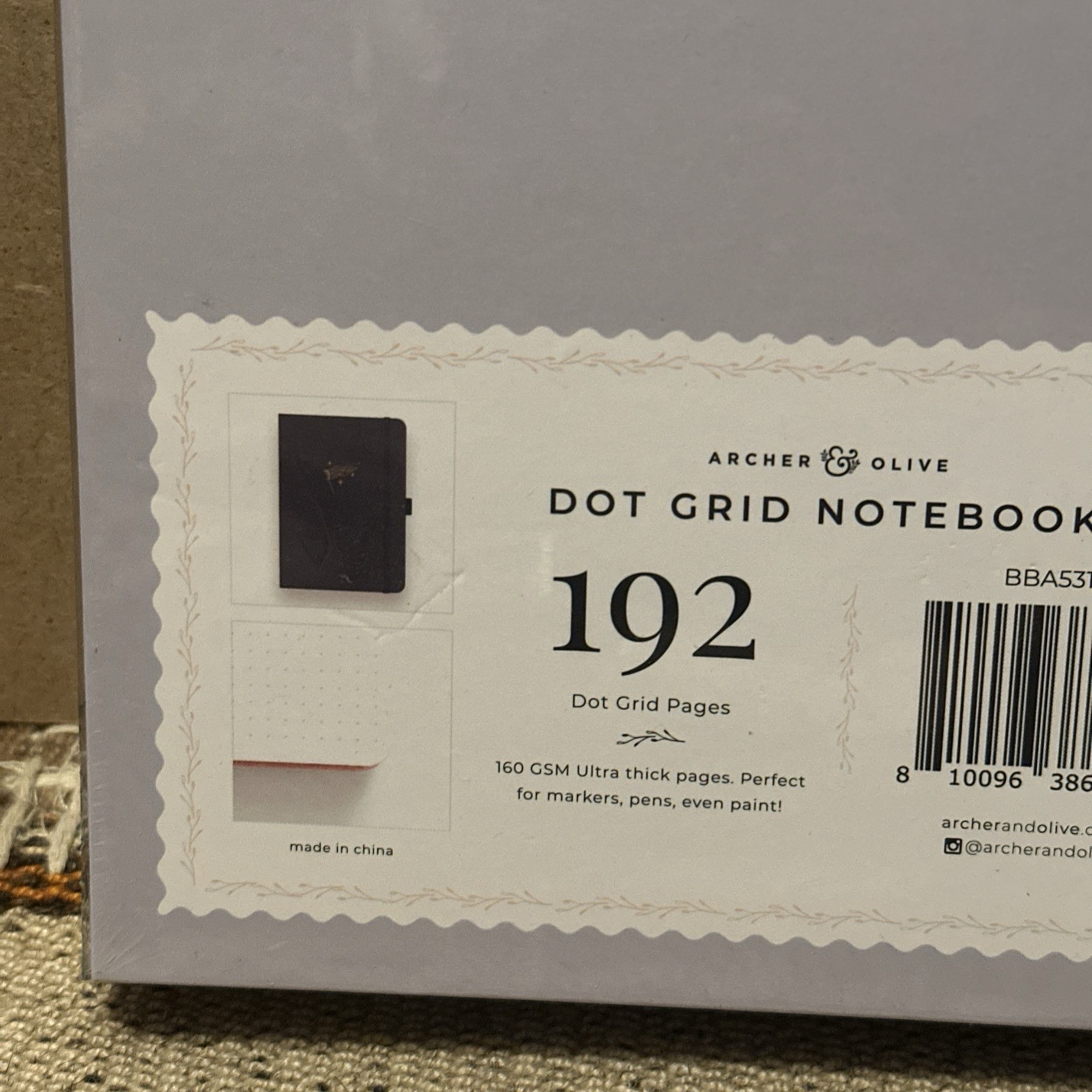 Archer & Olive 192 Dot Grid Notebook Pages Purple(?) Net Stars BBA5311 NIB 9”