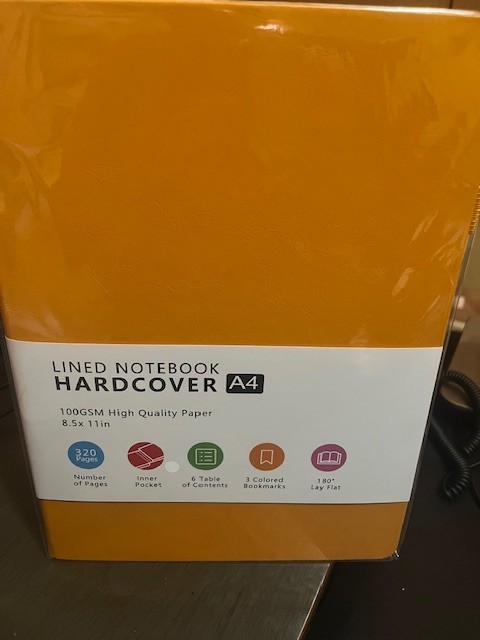 Hardcover Lined Notebook Journal 320 Pg FauxLeather Thick College Ruled (Orange)