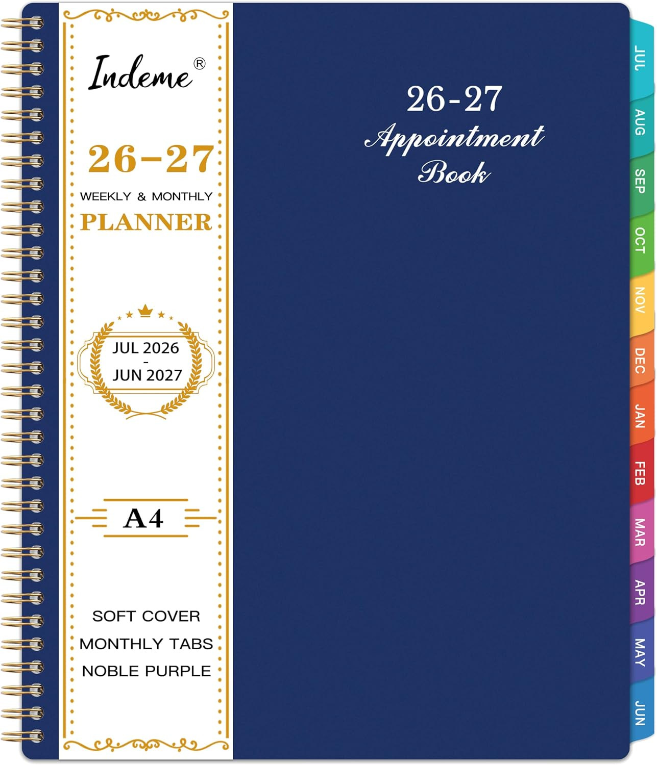 2026-2027 Weekly Appointment Planner 9×11 Hourly Daily Schedule Book Blue