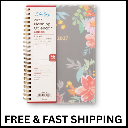 Blue Sky 2027 Weekly and Monthly Planner Calendar, January 2027 – December 20…