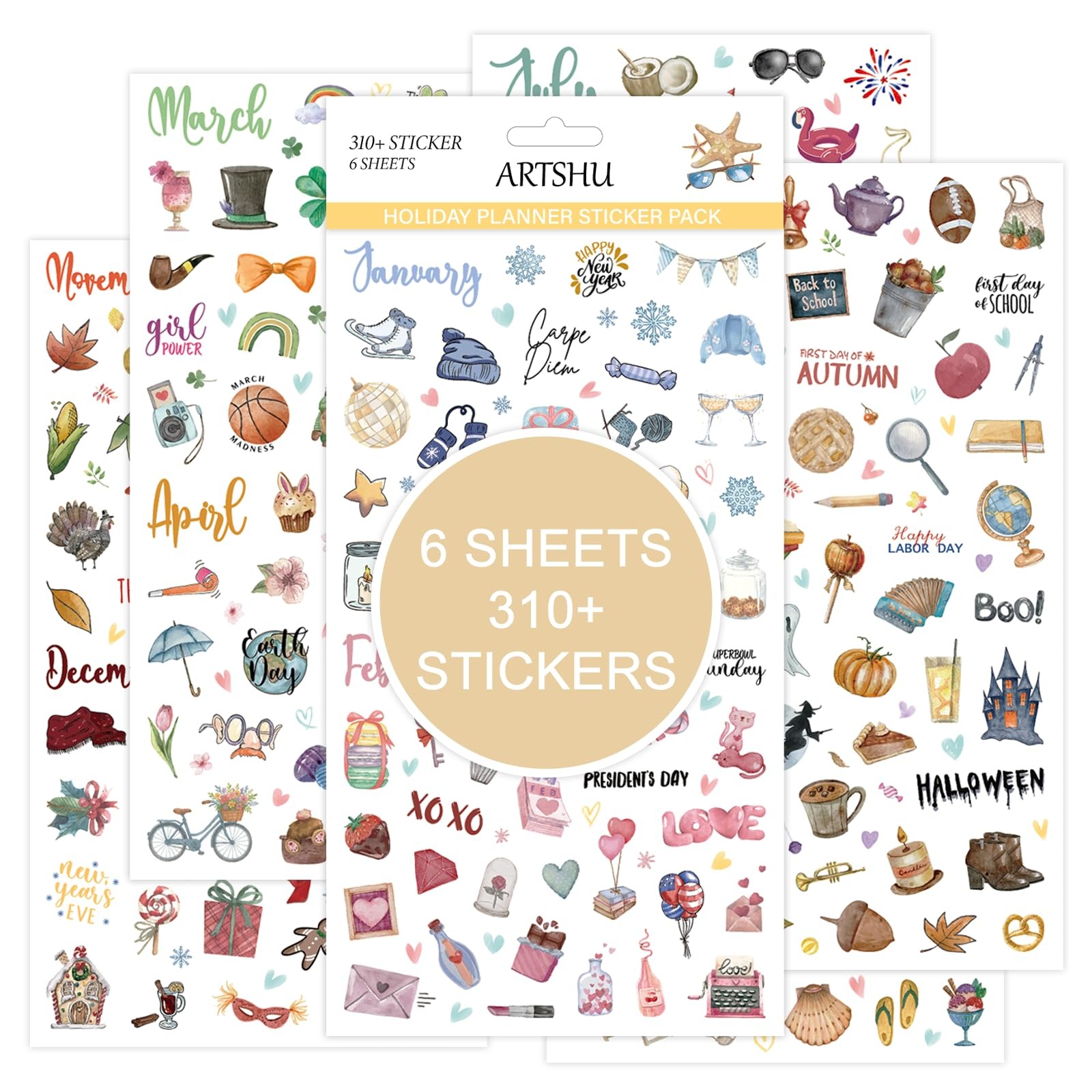Planner Stickers, Calendar Sticker – Over 310 Daily Holiday Seasonal Planner …
